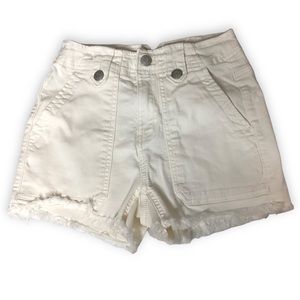 SO High Rise Utility Ivory Denim Shorts